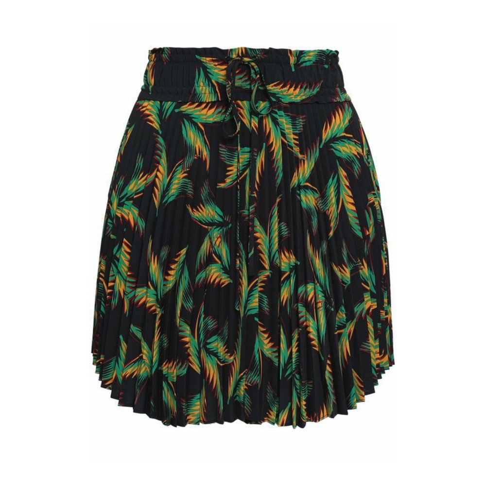 A.L.C Scout Pleated Printed Crepe Skirt Black 0